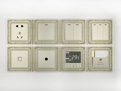 Modern socket switch socket 3d model