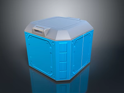 Blue Hexagonal Storage Box With Lid And Handle For Home Storage Use 3d model