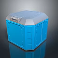 Blue Hexagonal Storage Box With Lid And Handle For Home Storage Use