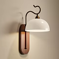 Elegant Modern Wall Lamp With Wooden Base Brass Arm And White Shade