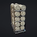 Military Weapons Cylindrical Artillery Shells Stacked on Wooden Rack for Storage