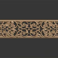 Artisan Crafted Ornate Wooden Carved Decorative Panel With Intricate Scroll Patterns