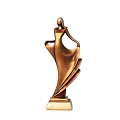 Elegant Bronze Female Sculpture Carving With Flowing Dress And Square Base