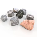 Collection Of Natural Raw Stones With Various Colors And Irregular Shapes