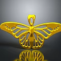 Fashionable Golden Butterfly Shaped Hollow Out Clothing Accessory With Shiny Reflective Surface