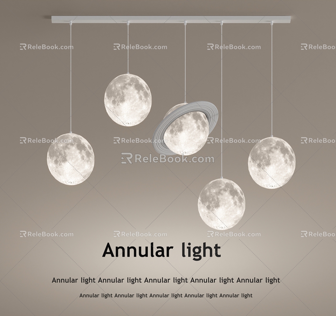 Moon chandelier Planet lamp Creative lamp Simple lamp Bedside chandelier model