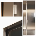 Modern Sleek Hinged Door Design With Metallic Frame And Frosted Glass Panel