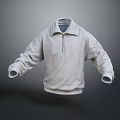 Gray Casual Sweatshirt With Collar Zipper And Long Sleeves Design