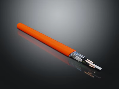Industrial Equipment Orange Cable With Internal Metal Wires And Fiber Structure 3d model