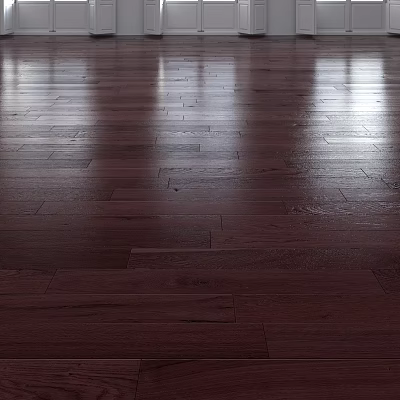 Dark Brown Wooden Flooring With Natural Wood Texture And Glossy Surface Finish 3d model