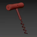 Classic Wooden Handle Corkscrew With Metal Spiral For Wine Bottles