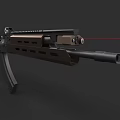 Tactical Military Rifle With Red Laser Sight And Black Brown Finish