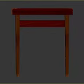 Modern Red Rectangular Table With Simple Design Sleek Legs And Smooth Surface 3d model