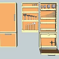Wooden Tool Organizer With Multiple Shelves And Drawers For Storing Various Tools