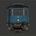 Vintage Blue PROGRES Tram with Classic Design Metal Body and Retro Wheels