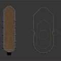 3D Wooden Scene Components With Irregular Shapes Textured Surfaces And Container Like Parts