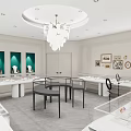 Elegant Jewelry Store Interior With Chandelier Display Cases And Luxury Jewelry Counters