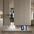 Modern Interior Entryway Cabinet And Side Cabinet With Blue Rabbit Decoration Stylish Design