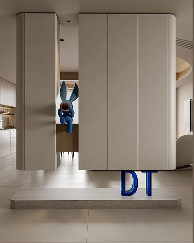 Modern Interior Entryway Cabinet And Side Cabinet With Blue Rabbit Decoration Stylish Design 3d model