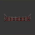 Advanced Mechanical Structure 3D Model With Red Silver Components And Intricate Gear Tracks