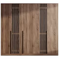 Modern Wooden Dresser With Vertical Stripes Design And Natural Wood Grain