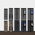Multiple Modern Refrigerators With Varied Designs And Digital Display Features 3d model
