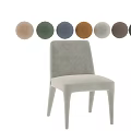 Modern Single Dining Chair With Soft Upholstery And Multiple Color Options 3d model