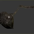 Leather Mask with Textured Strap and Metal Accents Vintage Design