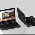 Modern Laptop Computers With Open Screen Display Multiple Images And Sleek Black Design 3d model