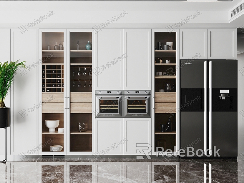 Cabinet West Kitchen Cabinet Wine Cabinet Refrigerator model