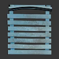 Simple Modern Light Blue Wooden Leisure Chair with Slatted Backrest and Seat for Home Decor