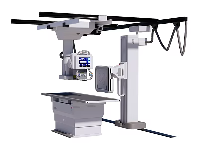 Advanced Medical X Ray Machine With Examination Table And Digital 3d model