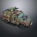 Military Tank With Camouflage Paint Mounted Weapon System And Number 621 Military Design