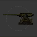 Vintage Metal Cannon With Long Barrel Sturdy Mount And Retro Mechanical Design