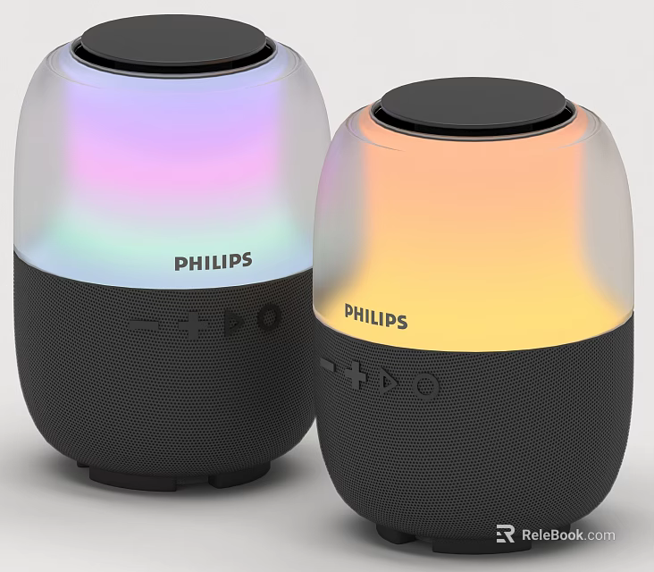 Philips Wireless Bluetooth Speakers With Colorful Gradient Lighting And Modern Design 3d model 