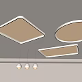 Simple atmosphere high-end living room lamp bedroom lamp ceiling lamp square round geometric shape lamp combination 3d model