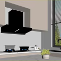 Modern Kitchen Design with White Cabinets Black Range Hood and Natural View Window
