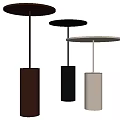 Modern Round Side Tables With Different Colored Bases And Circular Tops 3d model