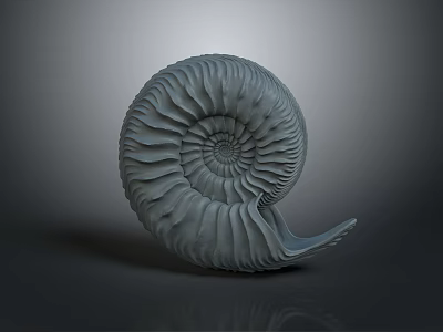 Modern Grey Spiral Decorative Ornament With Textured Surface For Home Living Space 3d model