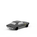 Black Classic Muscle Car With SS Badge V8 Sticker And Retro Design