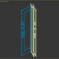 Modern Swing Door Design With Glass Panel Black White Frame And Security Lock