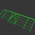 Blue Metal Frame Fence Structure With Horizontal And Vertical Bars 3d model