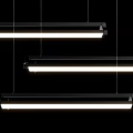 Black Commercial Electric Pendant Light With White Light And Black Grid Background