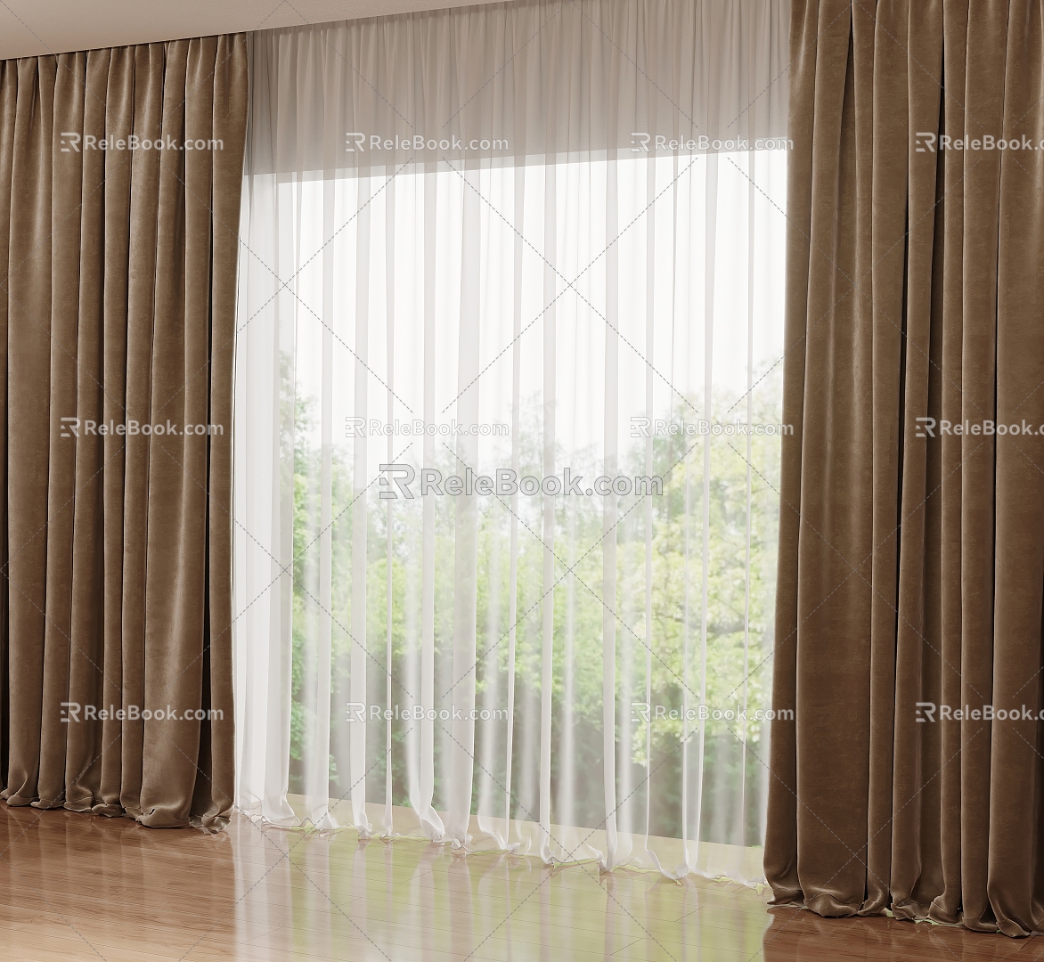 curtain gauze curtain 3d model