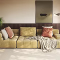 Modern Three-seat Sofa Technology Cloth Three-seat Sofa 3d model