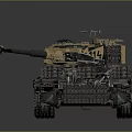 Vintage Military Tank With Long Cannon Tracks And Number 114 On Turret