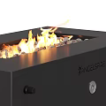 Angelspire Black Metal Outdoor Fire Pit with Flames and Decorative Stones for Patio Use