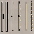 Modern Wall Mounted Lamps With Linear Spiral Shapes Metal Frames Illuminated