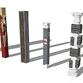 new chinese style column landscape column 3d model