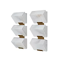 Modern Geometric Wall Sconce Lighting On Marble Wall Interior Decor Design 3d model